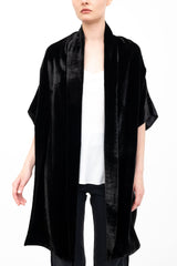 Silk Velvet Shrug with Silk Contrast - AMARI H24 Scarf GENERAL ORIENT   