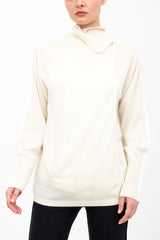 Cashmere Blend Double Breast Knit Cardigan - ACACIA Sweater STYLEM Off White Cashmere P