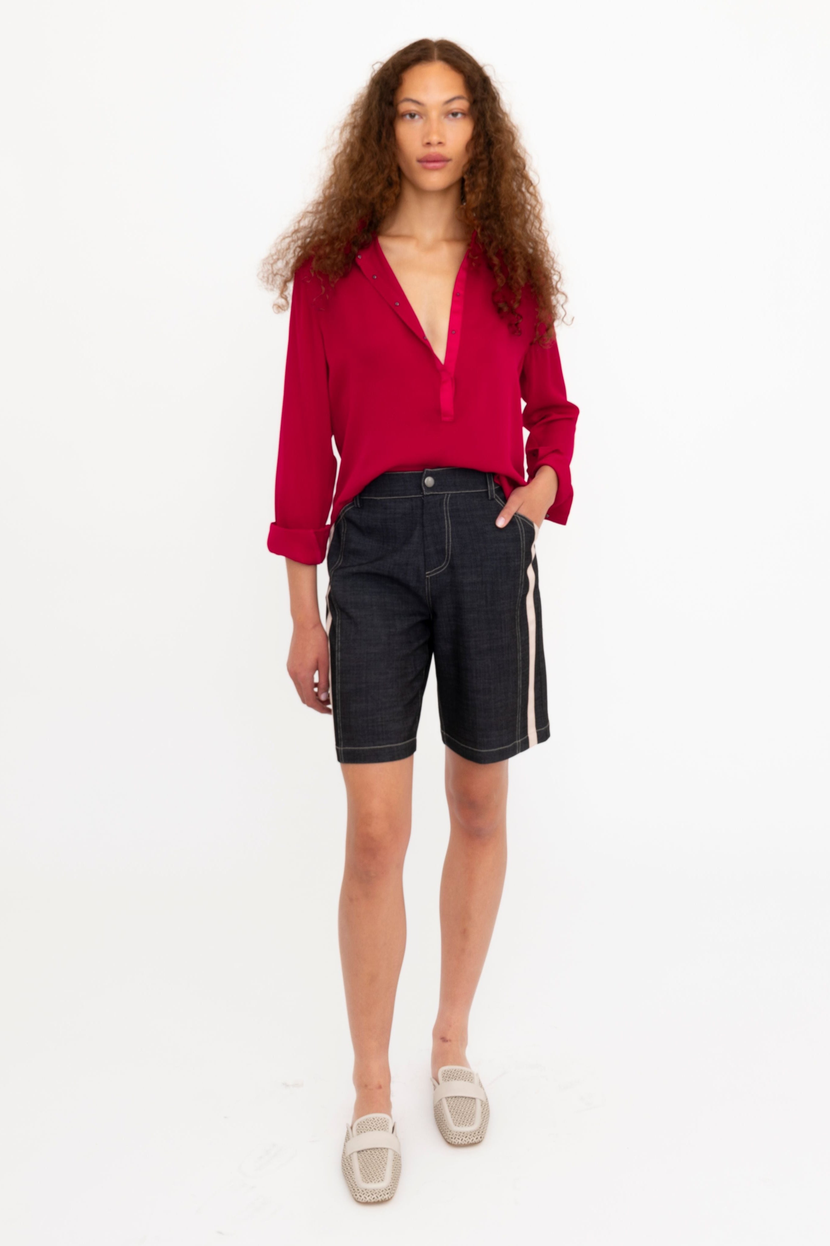 Eco Slub Denim Bermuda Short - BENNETT Pant GENERAL ORIENT