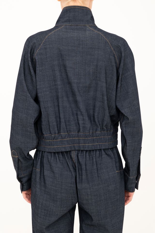 Eco Slub Denim Raglan Sleeve Zip Jacket - BREA Jacket GENERAL ORIENT