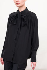 Silk Gathered Blouse with Tie - WENDELL FA23 Top General Orient   