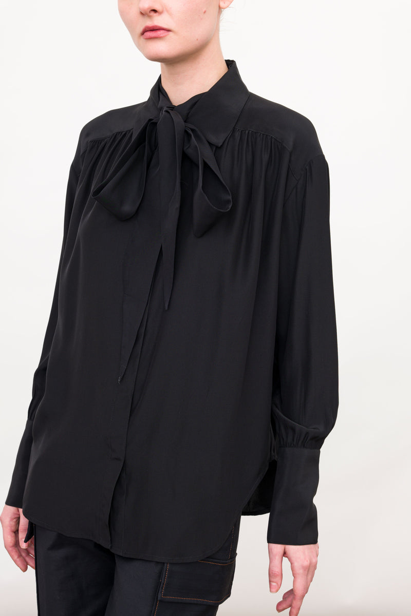 Silk Gathered Blouse with Tie - WENDELL FA23 Top General Orient   