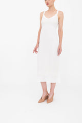 Silk Georgette Strap Midi Dress with Grosgrain Trim - BABETTE Dress GENERAL ORIENT