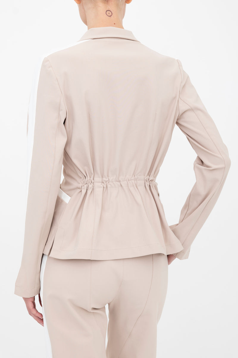 Tech Stretch Short Notched Collar Blazer with Contrast Stripe - BEXLEY Jacket GENERAL ORIENT