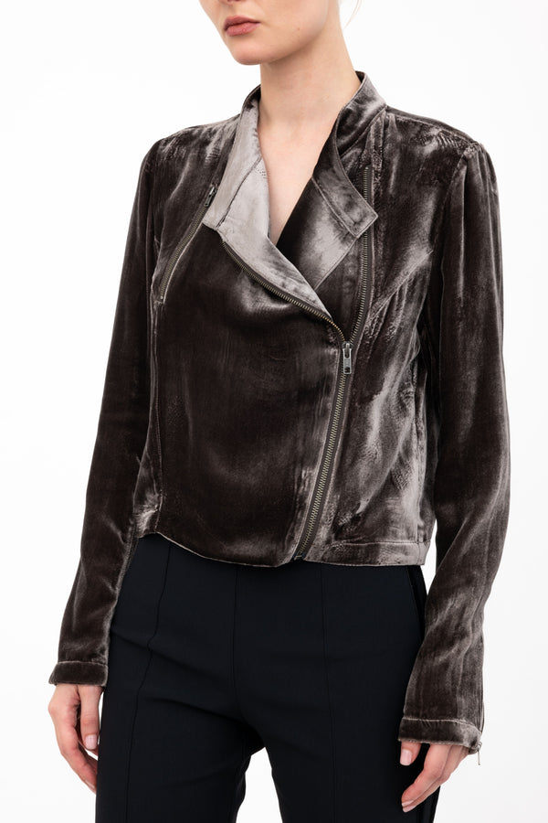 Silk Velvet Moto Jacket - AVERY Jacket GENERAL ORIENT