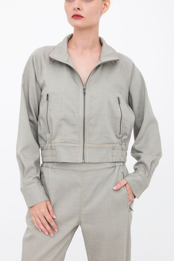 Eco Slub Denim Raglan Sleeve Zip Jacket - BREA Jacket GENERAL ORIENT