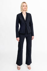 Tech Stretch Shawl Collar Short Blazer with Velvet Stripe - ARLETTE H24 Jacket GENERAL ORIENT   