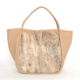 Calf Hair Panel Tote Bag Oliveve Cappuccino OS 