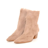 Fur Pointy Ankle Boots Shoes Halmanera   