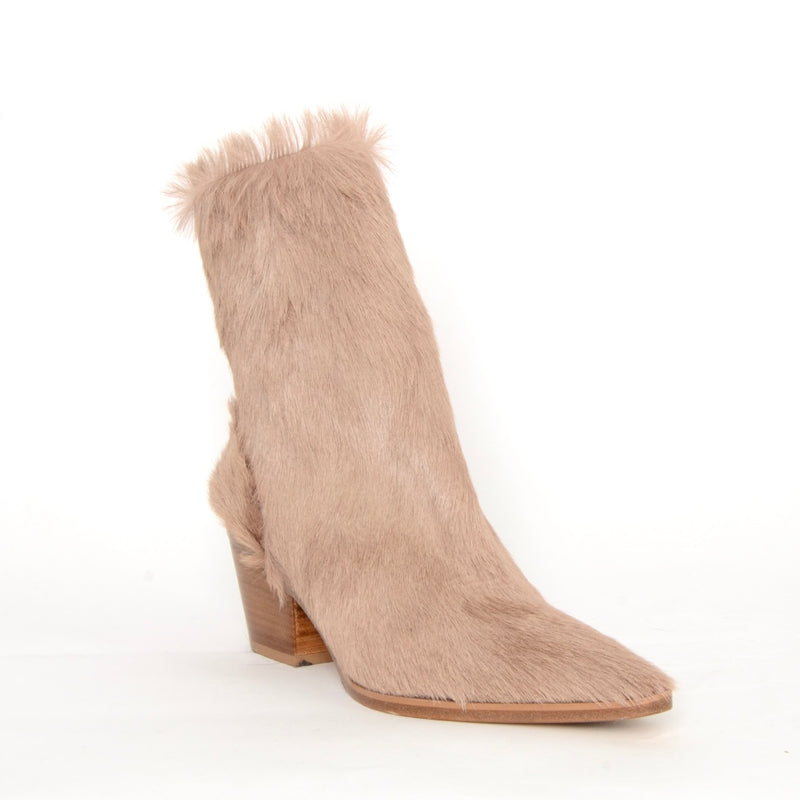 Fur Pointy Ankle Boots Shoes Halmanera   