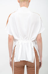 Silk Drape Neck Shell Top with Grosgrain Tape - ARIA FA24 Top GENERAL ORIENT   