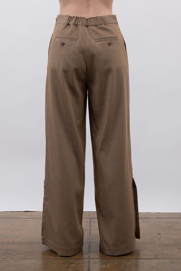 Eco Slub Denim Wide Pants with side vent - VANCE Pant STYLEM   