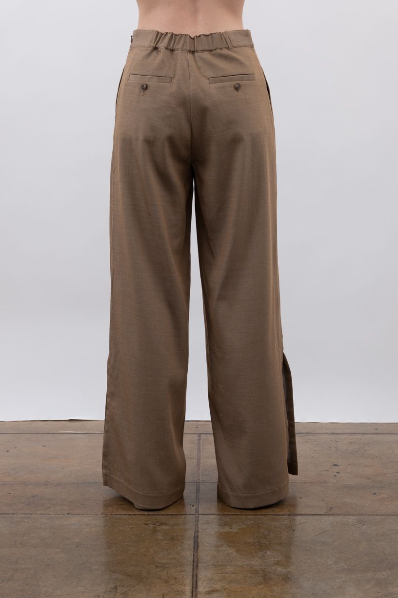 Eco Slub Denim Wide Pants with side vent - VANCE Pant STYLEM   