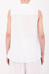 Textured Cotton Button Up Shell Top - BEGONIA Top GENERAL ORIENT