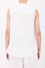Textured Cotton Button Up Shell Top - BEGONIA