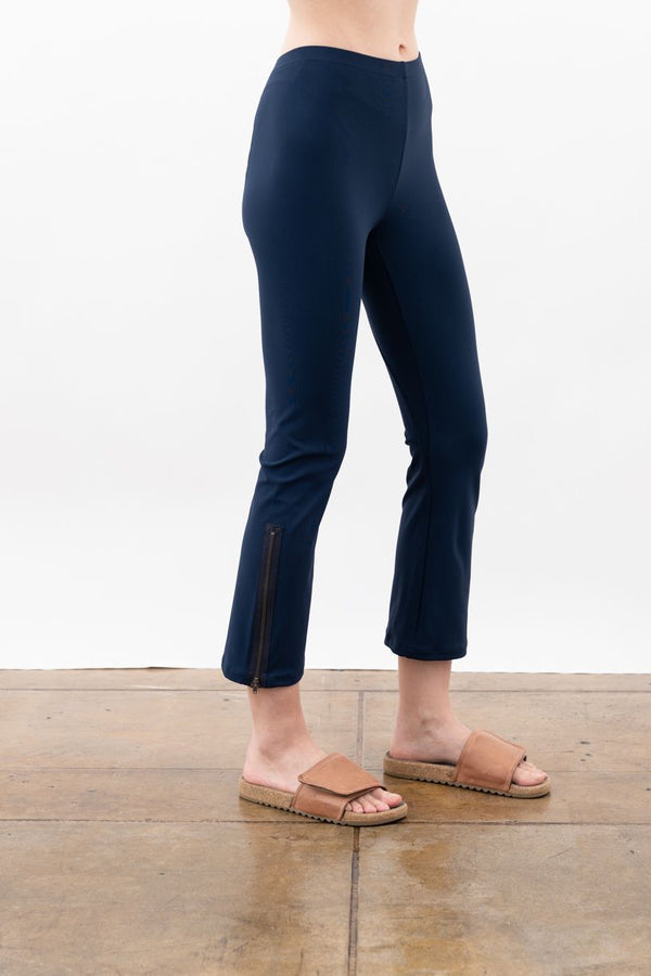 Tech Stretch Cropped Side Zip Legging - MITRA SP24 Pant STYLEM Indigo P 