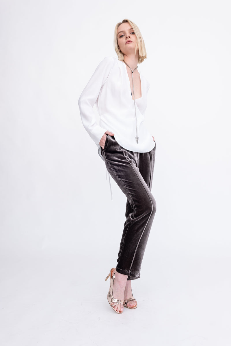 Silk Velvet Pant with Faux Fly - ATTICUS H24 Pant GENERAL ORIENT   