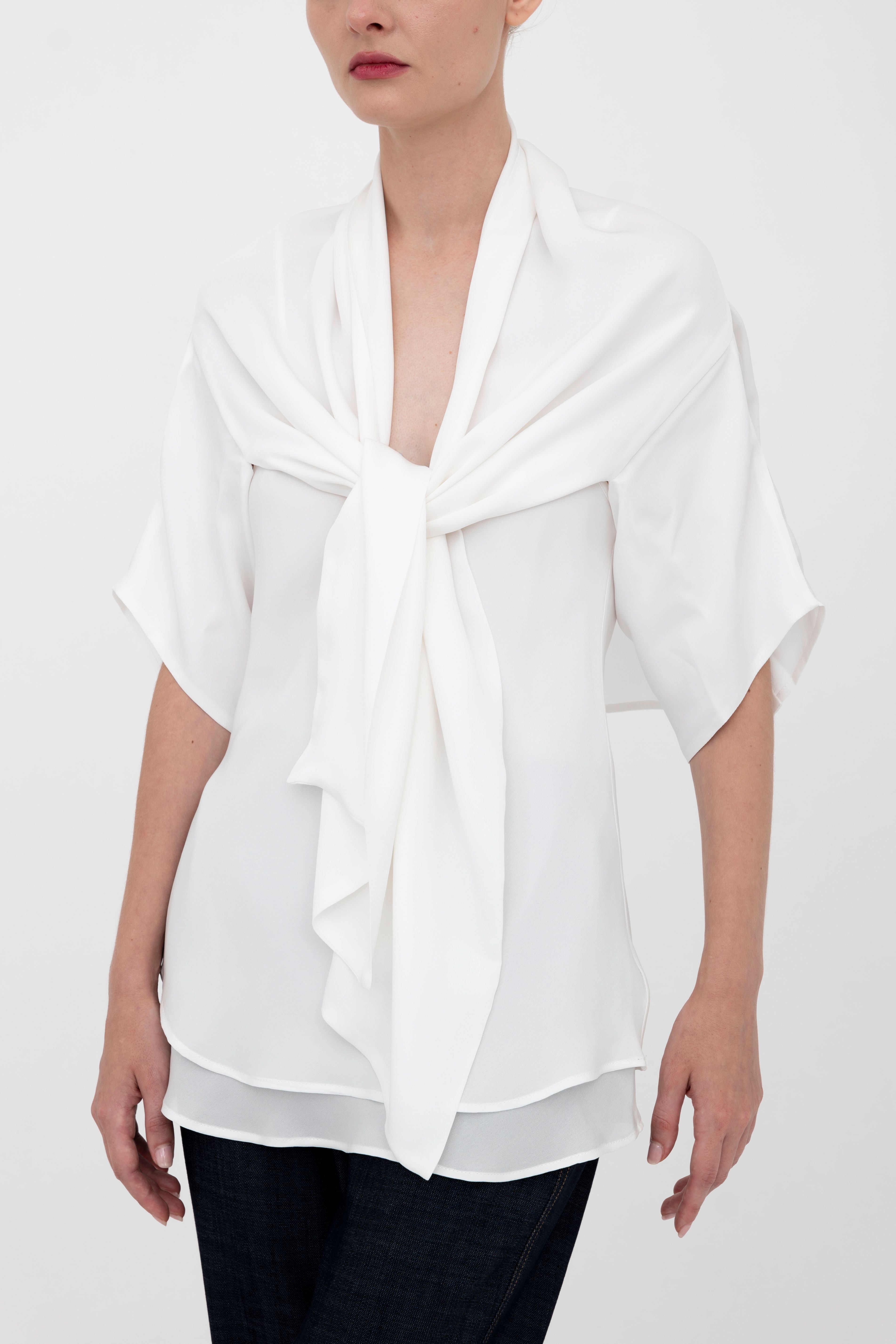 Silk Georgette Asymmetrical Shrug - BEATRIX Jacket GENERAL ORIENT