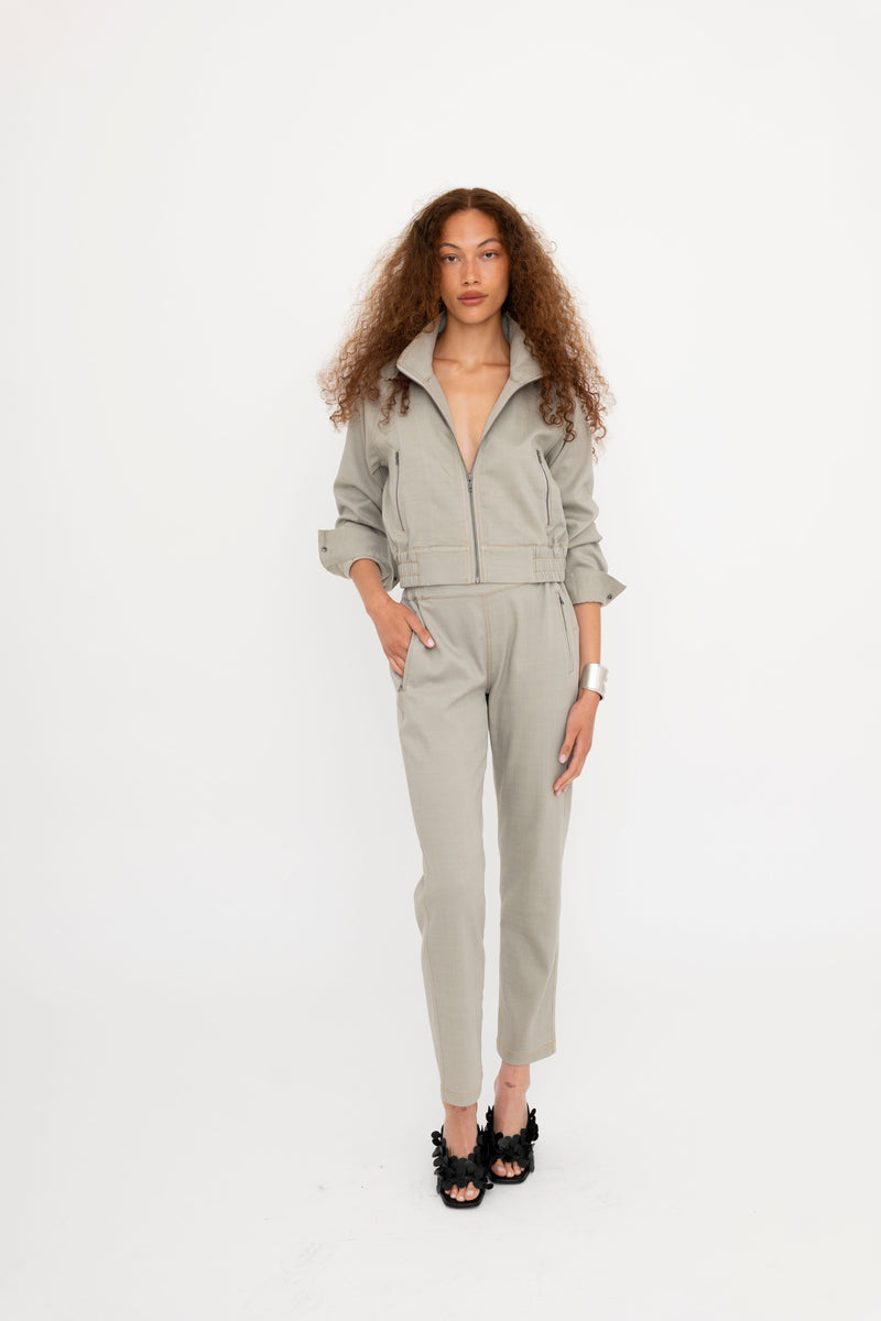Eco Slub Denim Raglan Sleeve Zip Jacket - BREA Jacket GENERAL ORIENT
