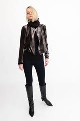 Silk Velvet Moto Jacket - AVERY H24 Jacket GENERAL ORIENT   