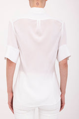 Silk Georgette Short Sleeve Pullover Shirt - BAYLOR Top GENERAL ORIENT