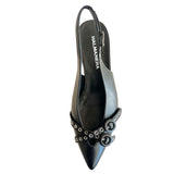 Pointy Toe Sling Back Pumps with eyelets trim - FEDE15 Shoes Halmanera