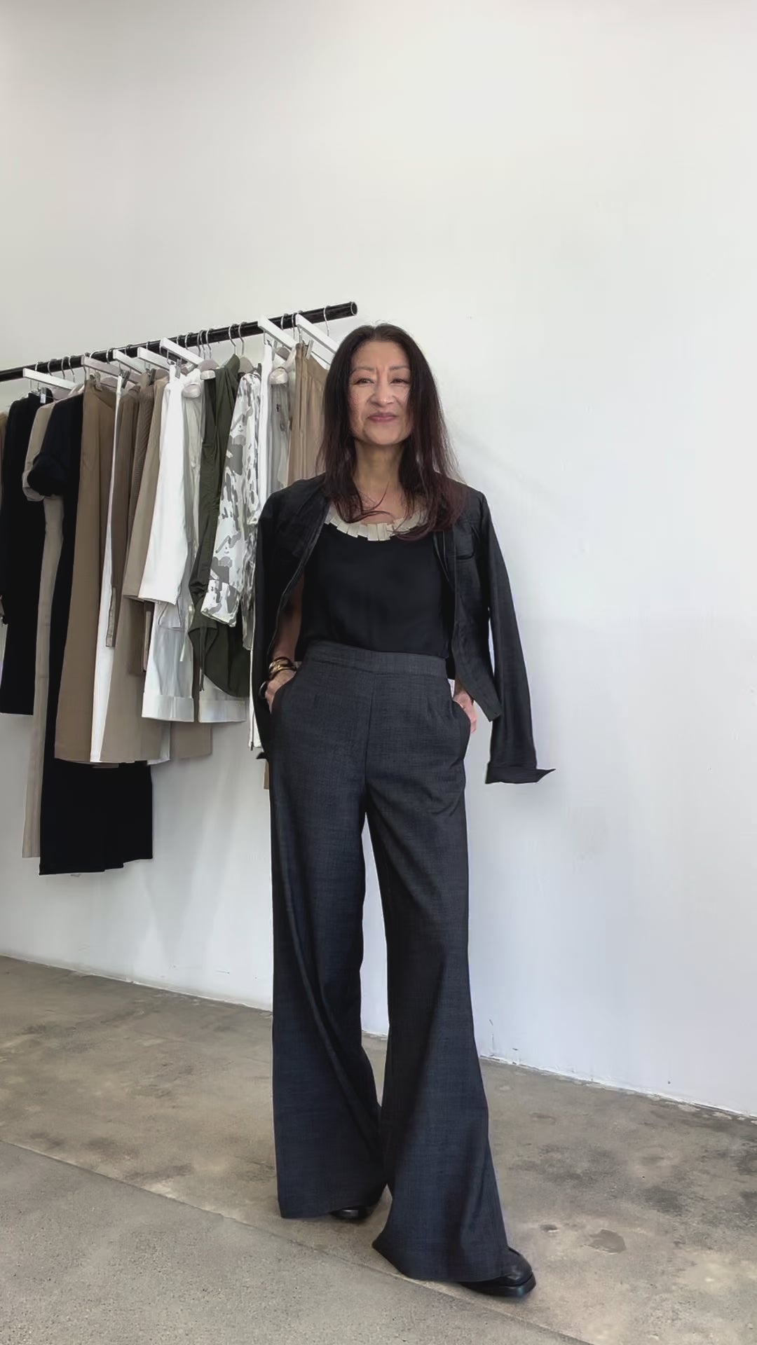 Eco Slub Denim Wide Pants with side vent - VANCE Pant STYLEM