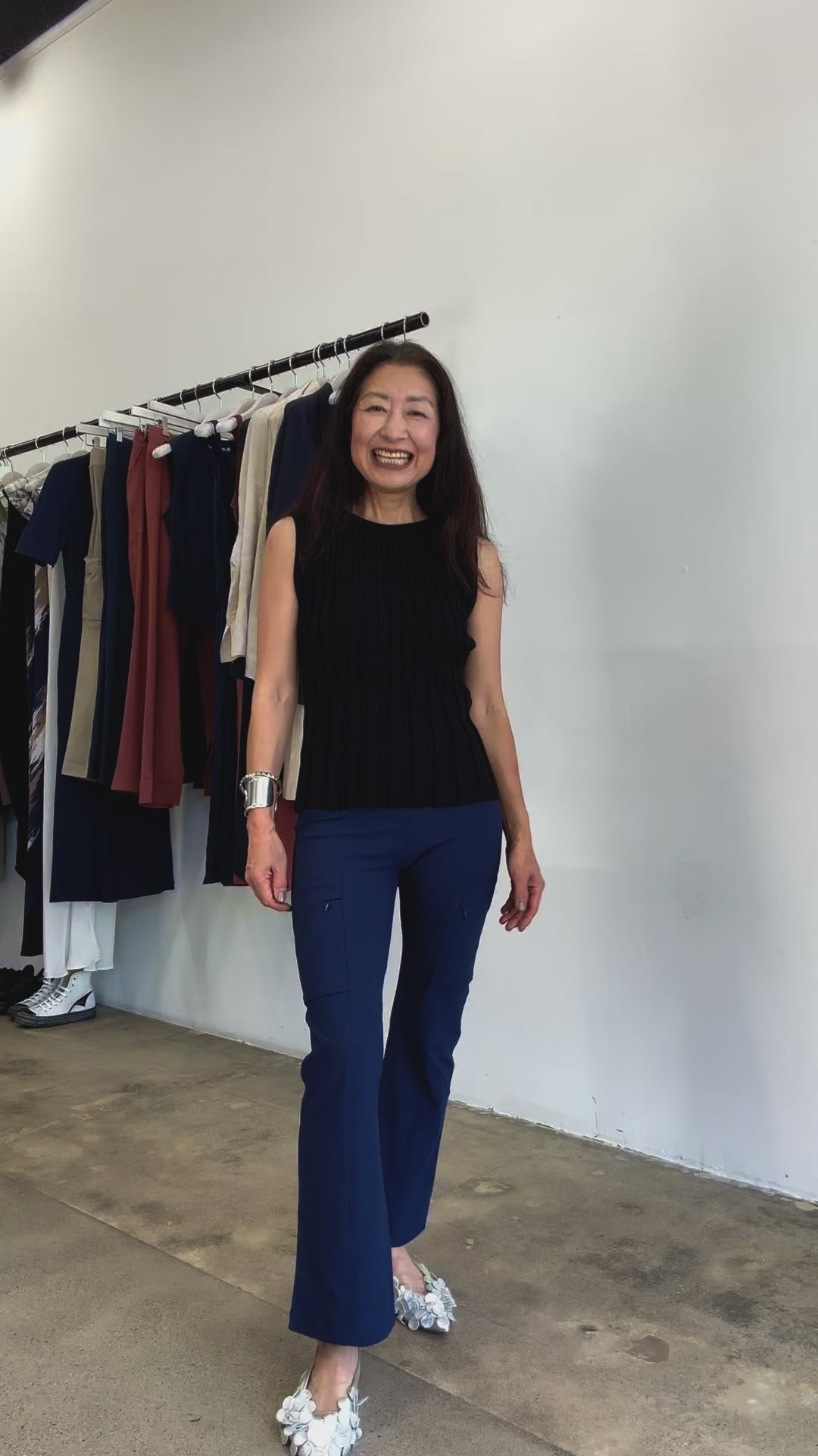 Cotton Step Rib Knit Reversible Tank - WALTINA Sweater STYLEM