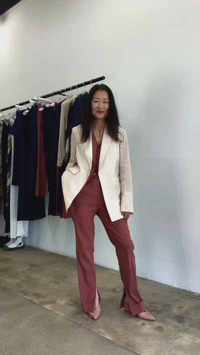 Sheer Ramie Boyfriend Blazer - VERVE Jacket STYLEM