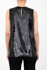 Sequins V Neck Shell Top - ARIANA H24 Top GENERAL ORIENT   