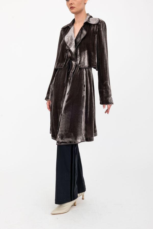 Silk Velvet Trench Coat - ANTONY H24 Coat GENERAL ORIENT   