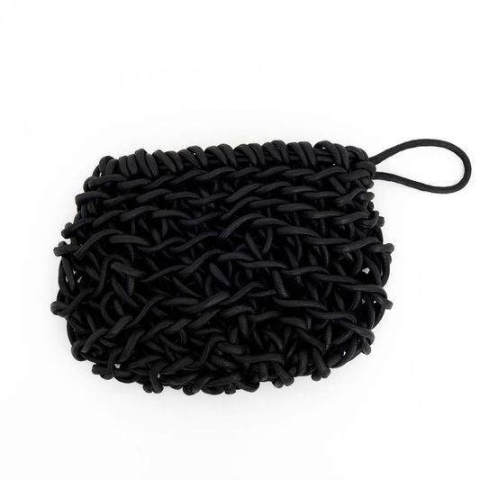 Waxed Cotton Rope Clutch Bag - VERO Bag Alienina Black OS 