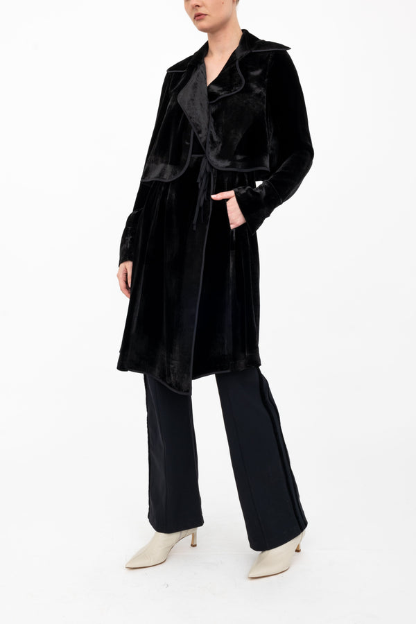 Silk Velvet Trench Coat - ANTONY Coat GENERAL ORIENT