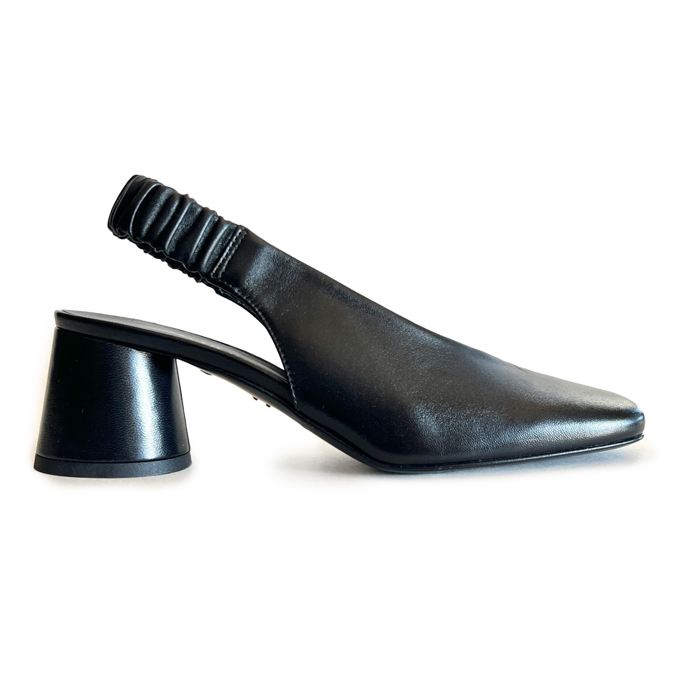 Square Toe Slingback Pumps - CALA63 Shoes Halmanera Black 37