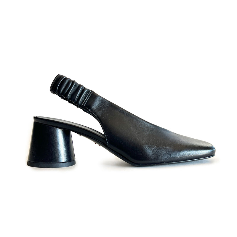 Square Toe Sling Back Pumps - CALA63 Shoes Halmanera Black 37