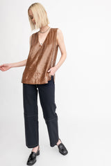 Sequins V Neck Shell Top - ARIANA H24 Top GENERAL ORIENT   