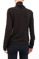 Cashmere Blend Mock Neck Knit Top with Velvet Trim - ALEXIA H24 Sweater STYLEM   