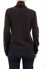 Cashmere Blend Mock Neck Knit Top with Velvet Trim - ALEXIA H24 Sweater STYLEM   