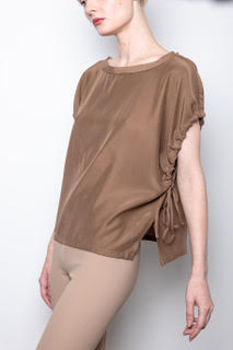 Silk Tee with Drawstrings Sleeve - UPTON S23 Top General Orient   
