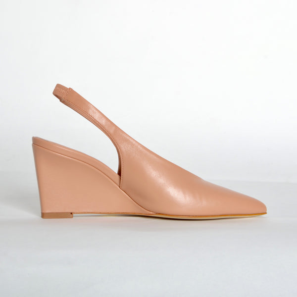 Slingback Pointy Toe Wedge Heel Shoes Halmanera Noce 37 