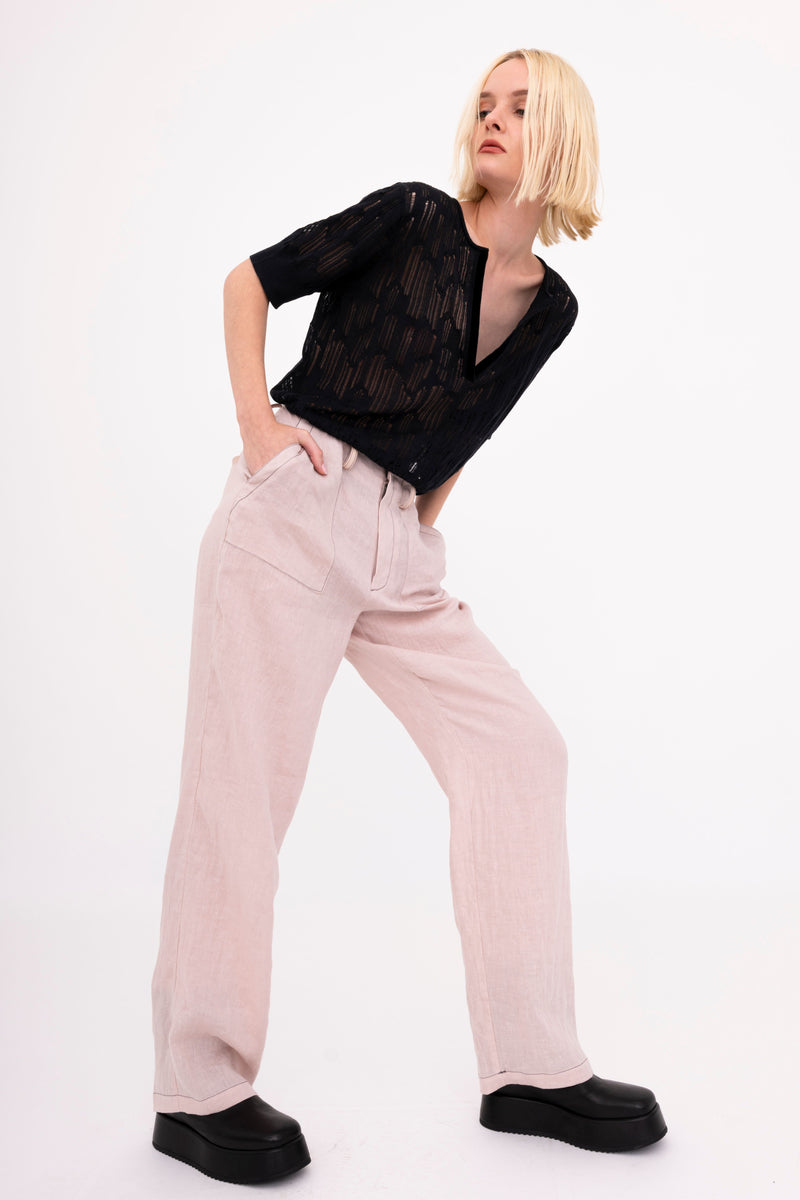 French Linen Relaxed Pants - BARIX Pant GENERAL ORIENT