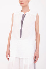 Textured Cotton Button Up Shell Top - BEGONIA Top GENERAL ORIENT