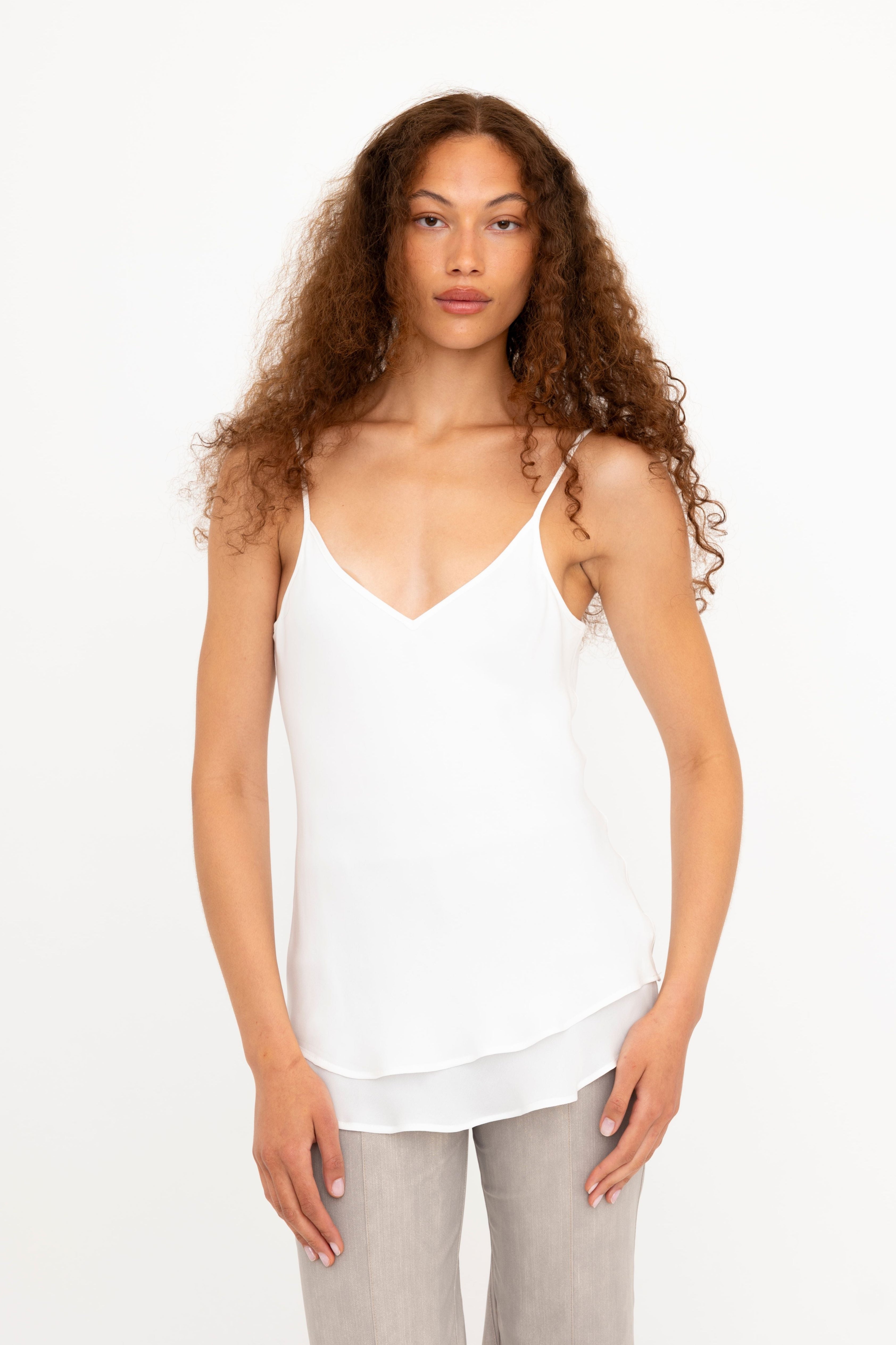 Silk Georgette Bias Double Layered Camisole - BETULA Top GENERAL ORIENT