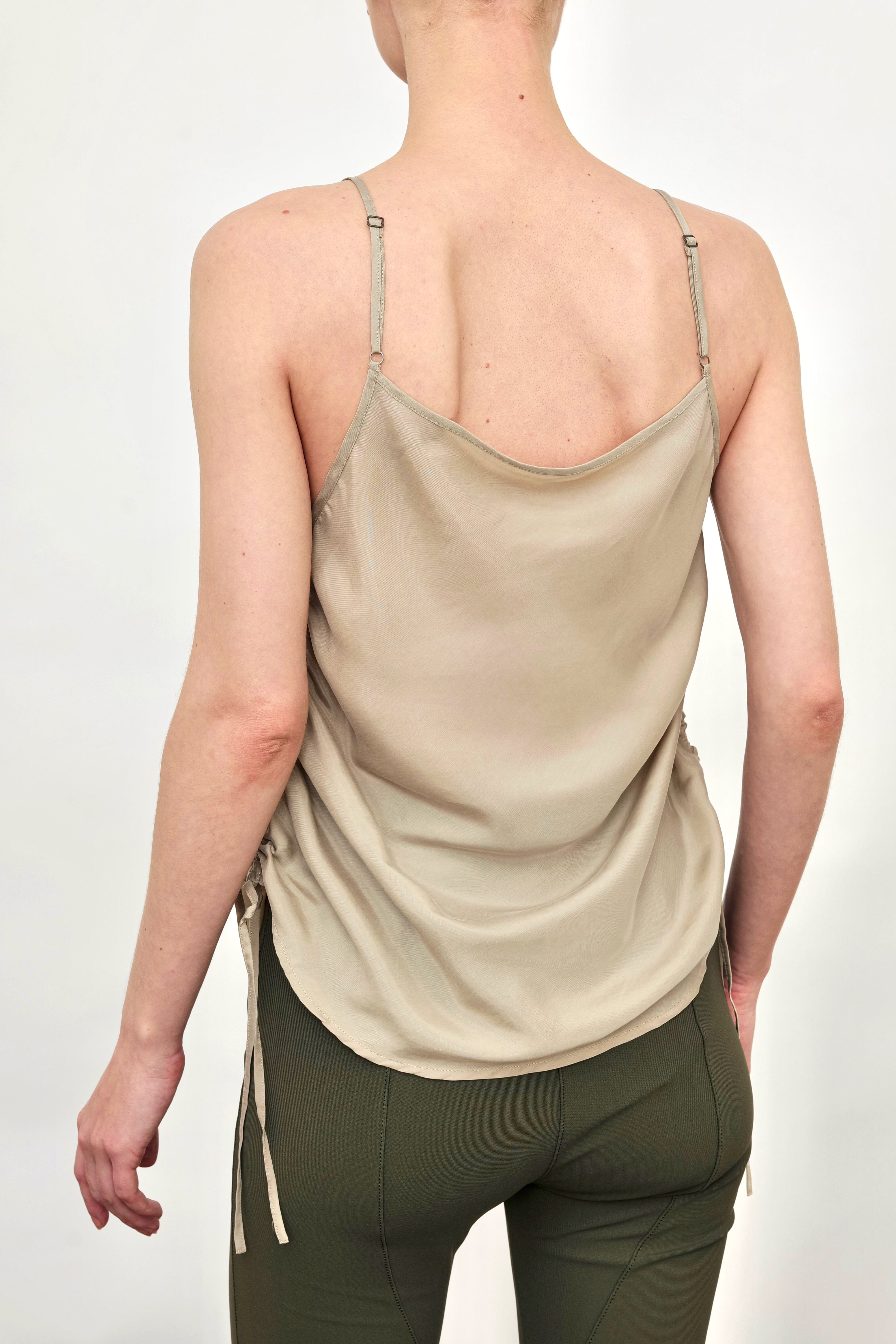 Silky Cupro Bias Camisole with Drawstrings - WYANETTA SP24 Top STYLEM