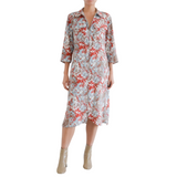 Silk Duster Dress with double zip - TRINA Dress General Orient Floral Print P 
