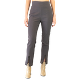 Stretch Linen Slim Pant with Front Ankle Leather Trim - TREVOR Pant STYLEM Lava P 