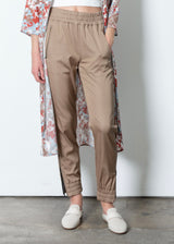 High Power Cupro Jogger w/Leather Trim -TRUDY SUM22 Pant STYLEM   