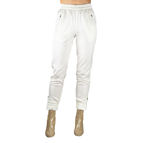 High Power Cupro Jogger w/Leather Trim -TRUDY SUM22 Pant STYLEM   