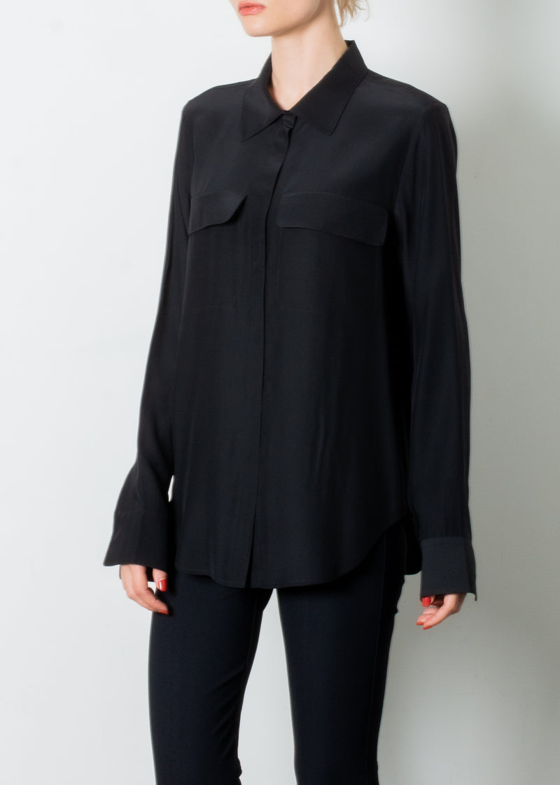 Silk Charmeuse Shirt with flap pocket - TERRAMOR CORE Shirt General Orient   