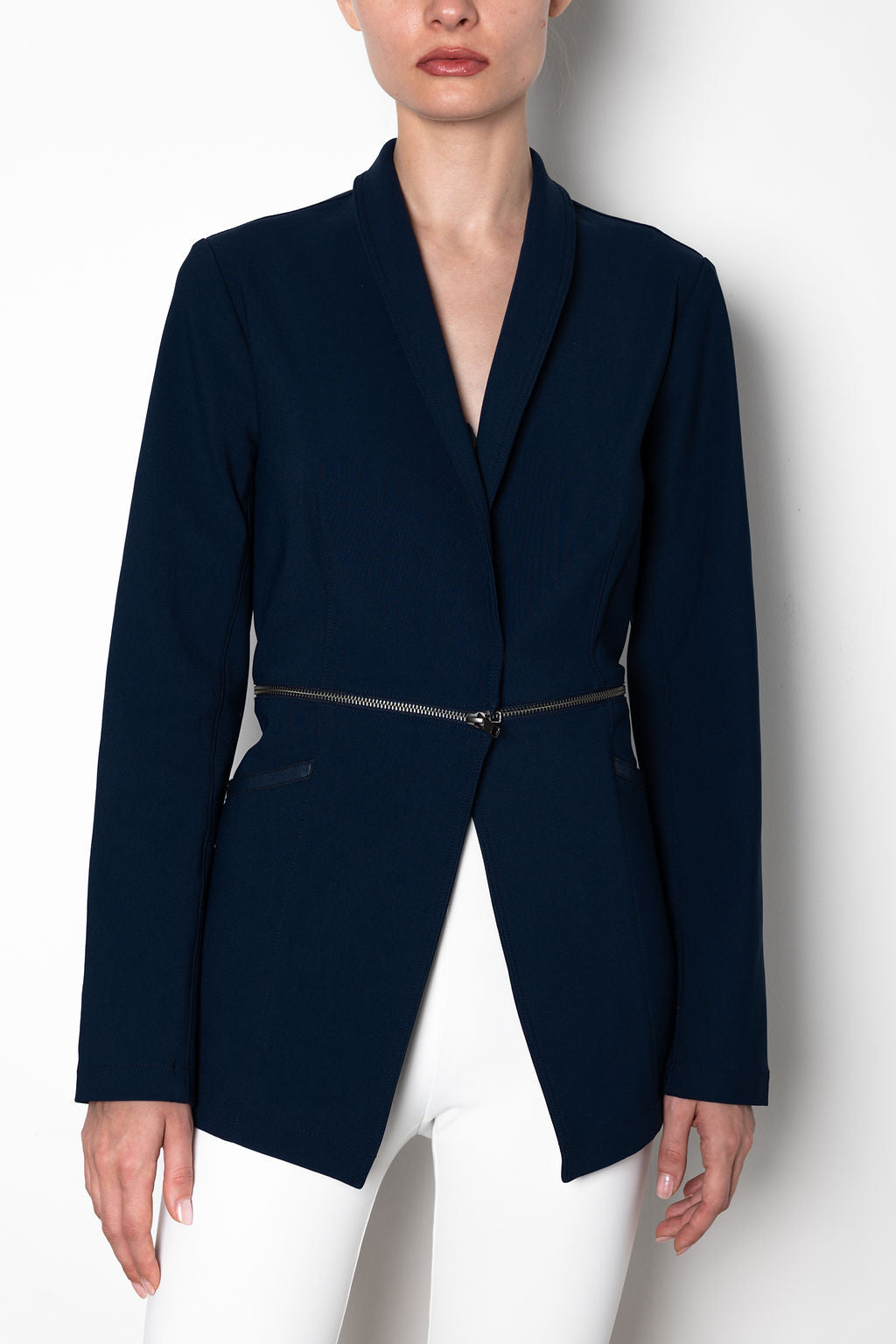 Tech Stretch Shawl Collar Zip Off Blazer - THUNDRA Coat STYLEM